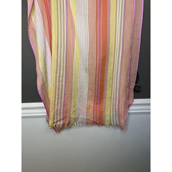 Vivante by VSA Scarf Womens One Size Multicolor Striped Organic Cotton Wrap - Picture 5 of 12